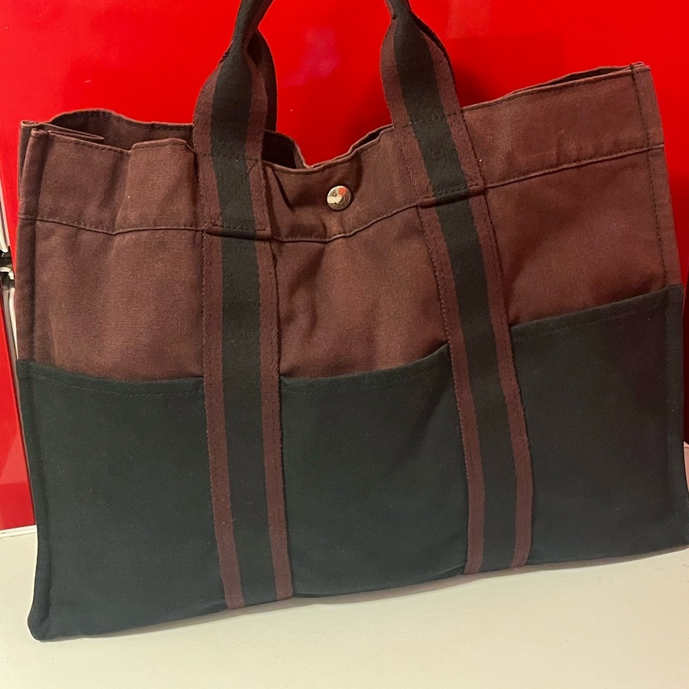Stylish Brown and Black Tote Bag